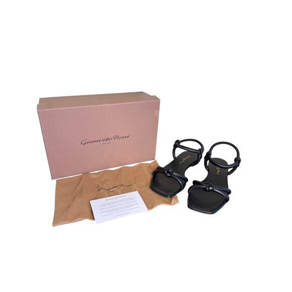 Gianvito Rossi NIB Juno 05 Flat Sandals in Black Size 39 - Picture 4 of 10